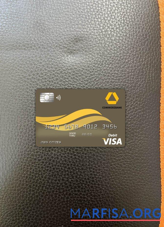 Printable Belize Commerzbank visa card photolook front example